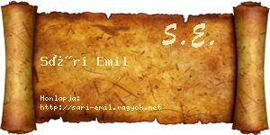 Sári Emil névjegykártya