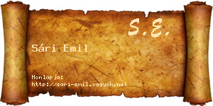 Sári Emil névjegykártya